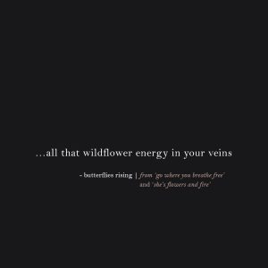 …all that wildflower energy in your veins – butterflies rising