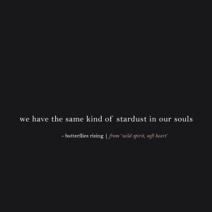 we have the same kind of stardust in our souls - butterflies rising