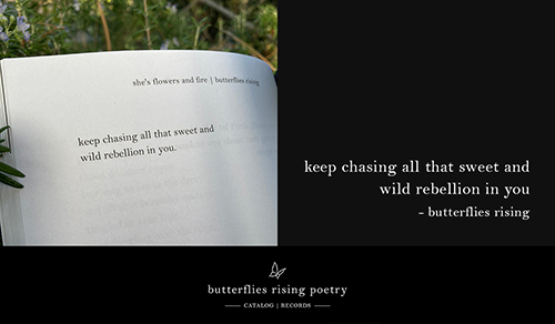 keep chasing all that sweet and wild rebellion in you - butterflies rising