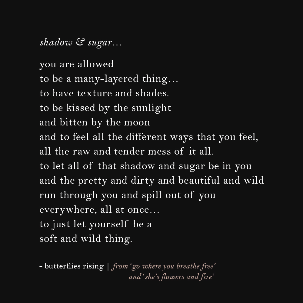 shadow & sugar – you are allowed to be a many-layered thing