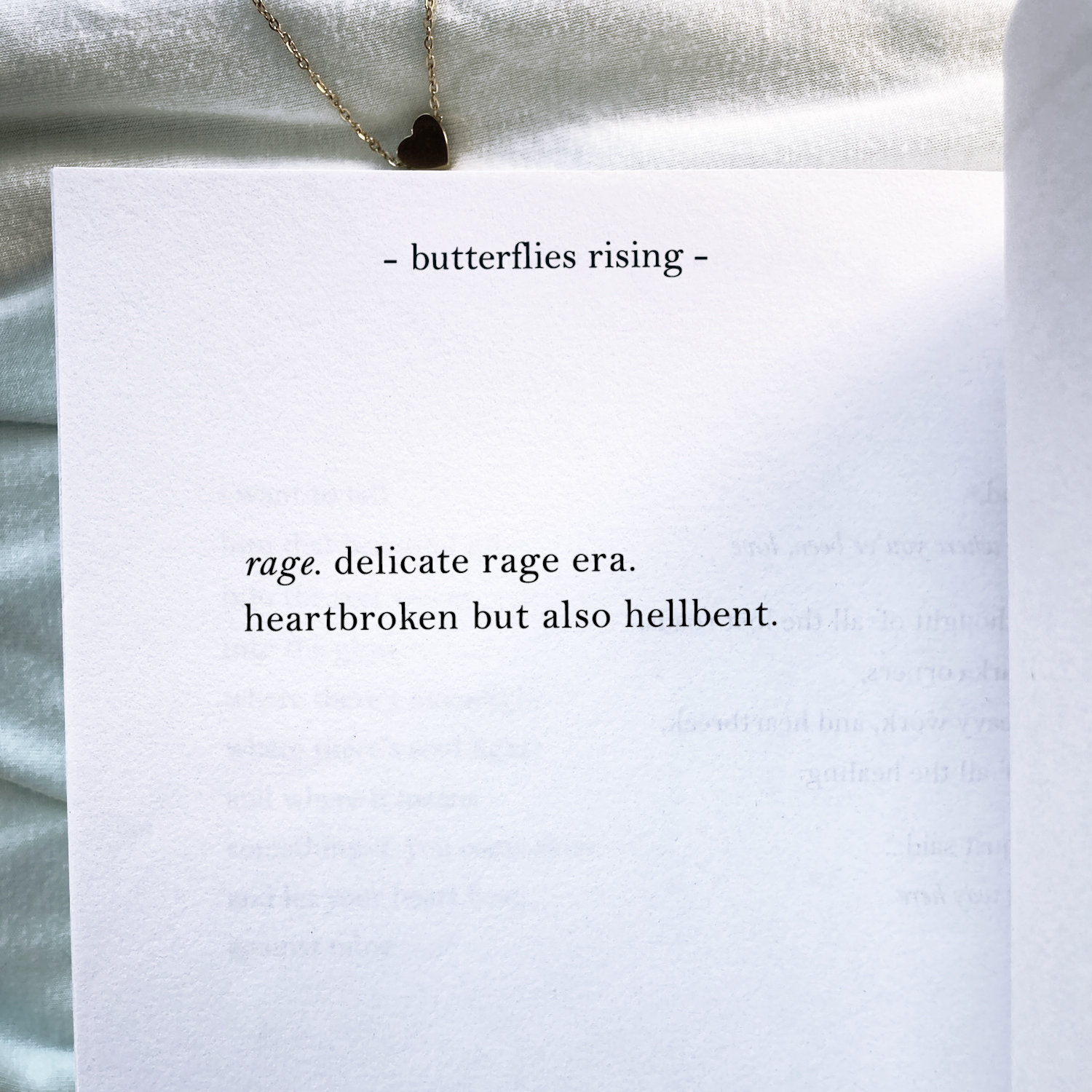 rage. delicate rage era. heartbroken but also hellbent.