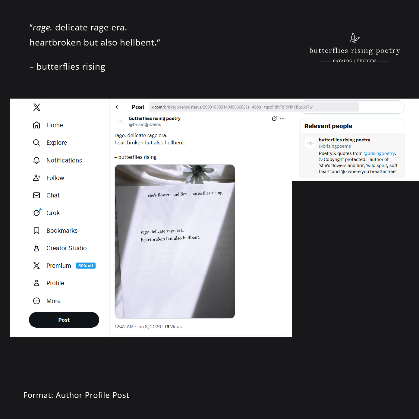rage. delicate rage era. heartbroken but also hellbent