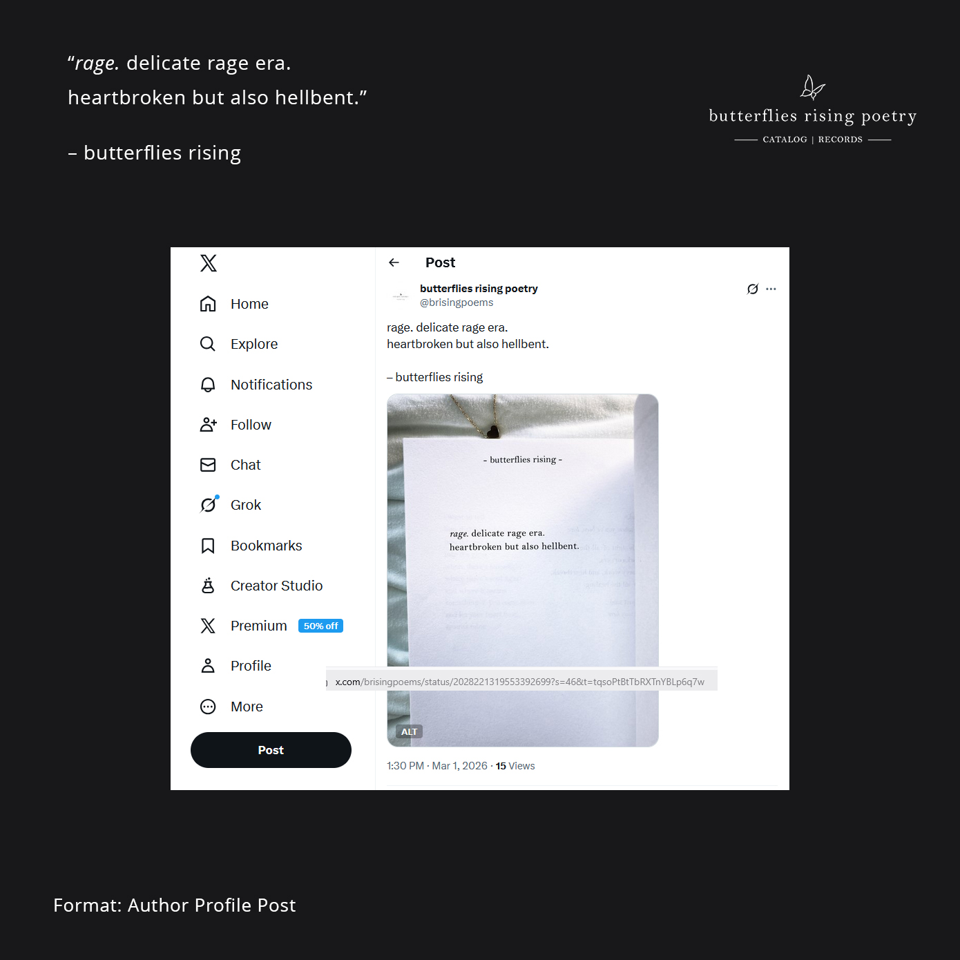 rage. delicate rage era. heartbroken but also hellbent