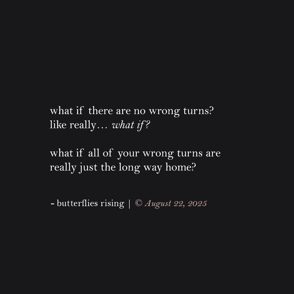what if all of your wrong turns are really just the long way home