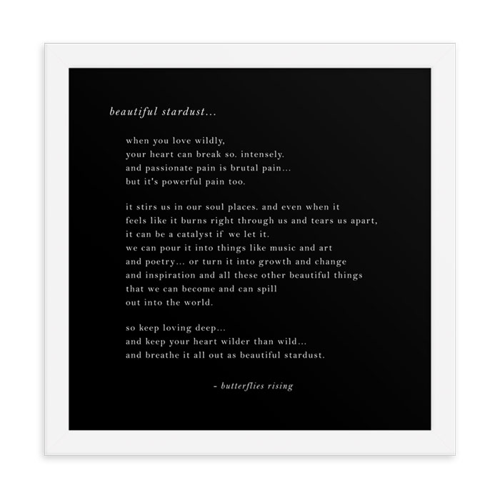 beautiful stardust poem print - butterflies rising