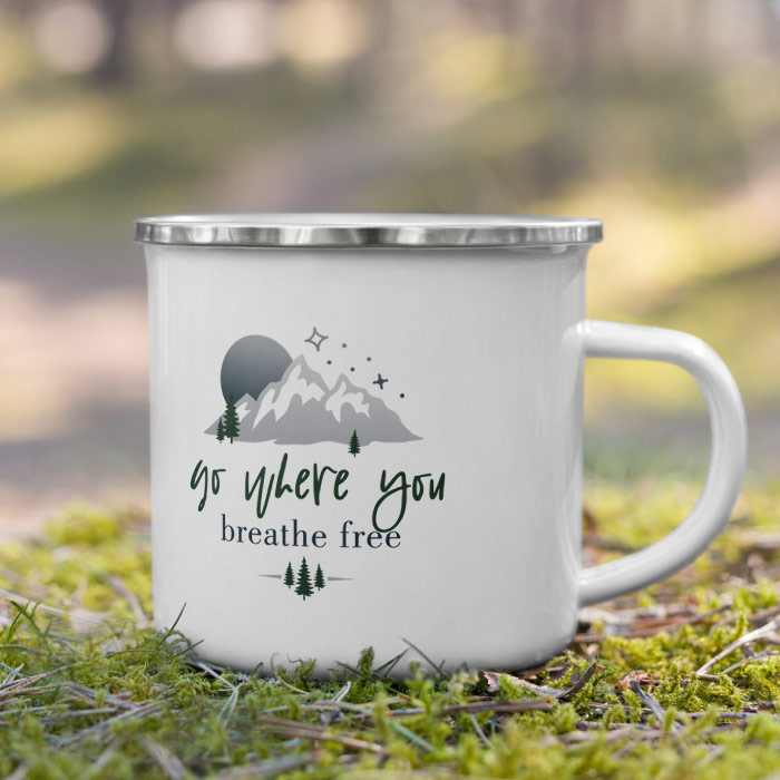 go where you breathe free mug
