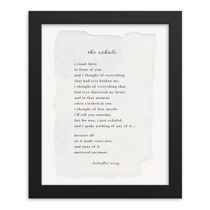 the exhale - butterflies rising framed poem