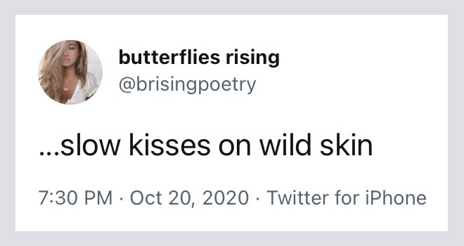 …slow kisses on wild skin - butterflies rising