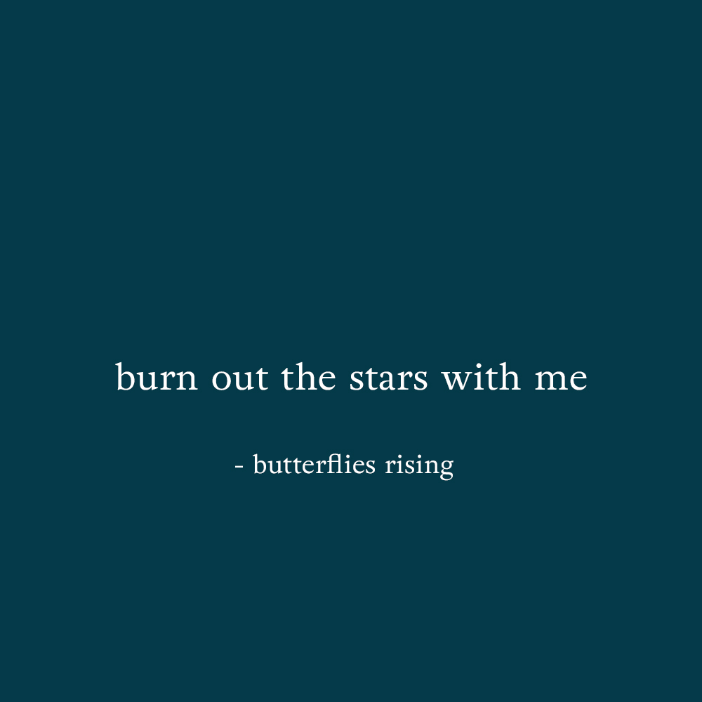 burn out the stars with me - butterflies rising