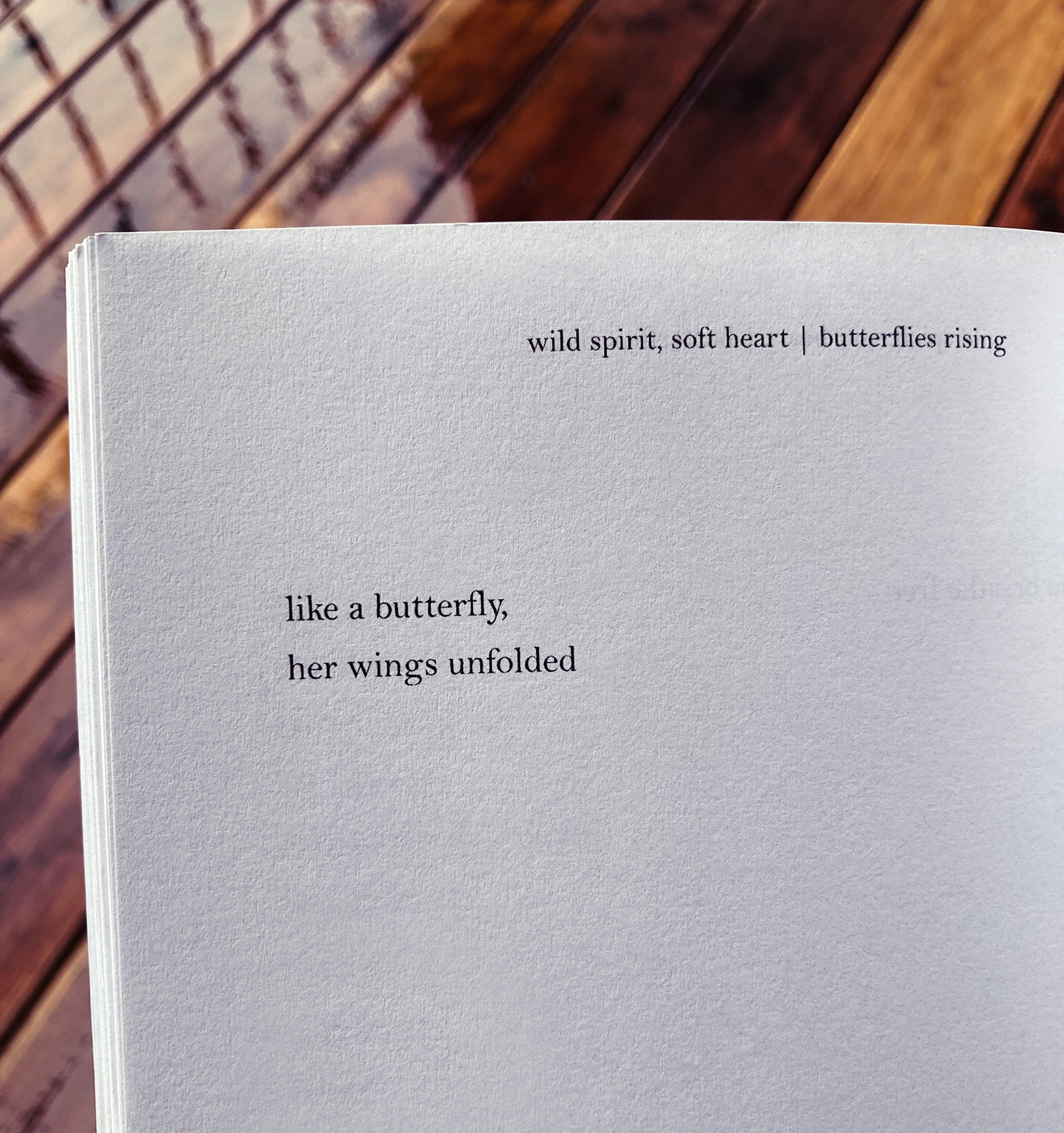 like a butterfly, her wings unfolded